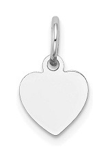 lovable plain engravable white gold baby charm
